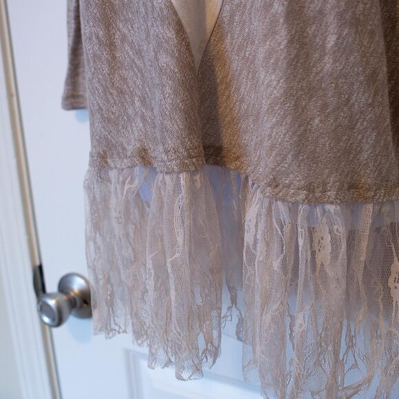 lace lagenlook oversized coastal cowgirl boho arrow variegated sweater L a'reve - Picture 4 of 9